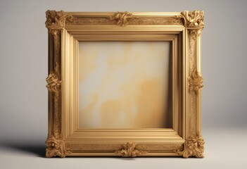 Wall Mural - frame picture olated watercolor background gold background olated gold frame