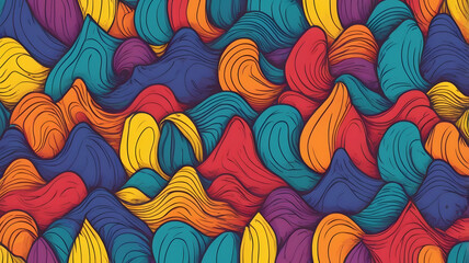 Canvas Print - seamless pattern with colorful feathers, ai generated