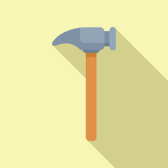 Wall Mural - Construction hammer striking with wooden handle on yellow background