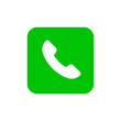 © Ray Havertz - Green icon with phone. Green button with mobile telephone in square PNG