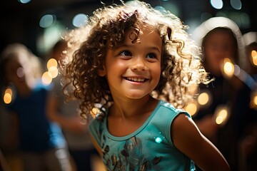 Special children explore the adapted dance in a welcoming studio., generative IA