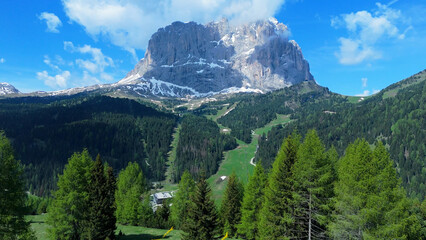 Wall Mural - Italy dolomites natural park Val Gardena and general images with drone