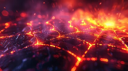 Neon cobweb threads background in minimalist flat lay, high quality close up photo, banner