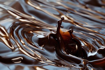 Wall Mural - A close-up shot of a single liquid drop sitting on the surface of water