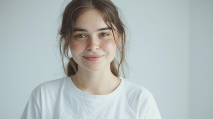 Sticker - A young girl holds a toothbrush in her hand, ready for oral hygiene