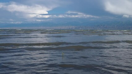 Sticker - Summer lake landscape with waves