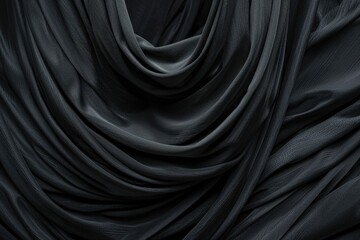 Poster - A close-up view of black fabric, suitable for use in textile or fashion photography