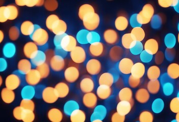 Poster - abstract bokeh blur blue lights art blurry background border blank black texture