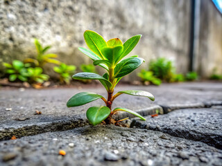 plant on the stone, life, growth, new, sprout, leaves, growing, grow, spring, macro, sand, stone, desert, wood, wall, environment