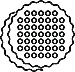 Canvas Print - round waffle with holes pattern, simple icon in outline style for design