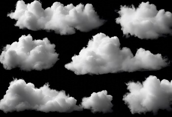 Wall Mural - cloud design air black background smoke olated white summer set