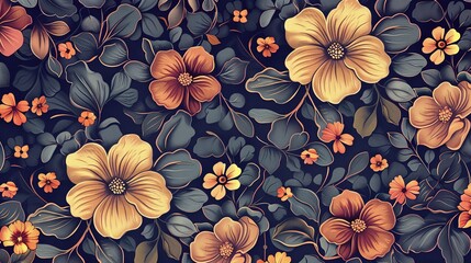 Sticker - floral repeating pattern background