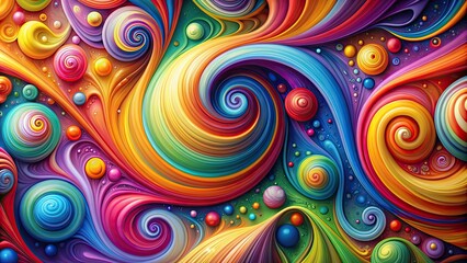 Wall Mural - Vibrant abstract background with colorful swirls and shapes, vivid, vibrant, abstract, background, colorful, swirls, shapes