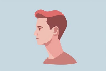 Wall Mural - Profile of a Man with Red Hair. Generative AI.