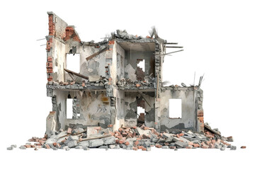 Collapsed Building Rubble PNG Transparency Isolated Image