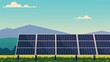 © Kulvarin - Offgrid solar system, independent power, flat design illustration