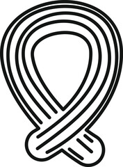 Sticker - Line art icon of a churro, a popular spanish dessert, forming the shape of a location pin