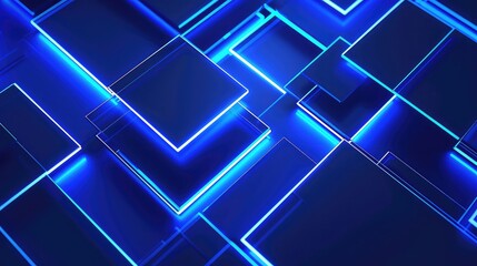 Wall Mural - futuristic blue neon tunnel with reflective floor
