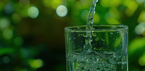 Wall Mural - a glass of water being poured into a glass