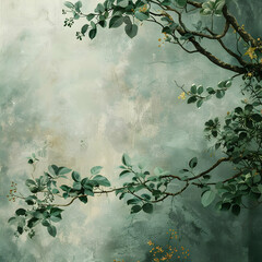 Poster - Green Branch Abstract Background Illustration