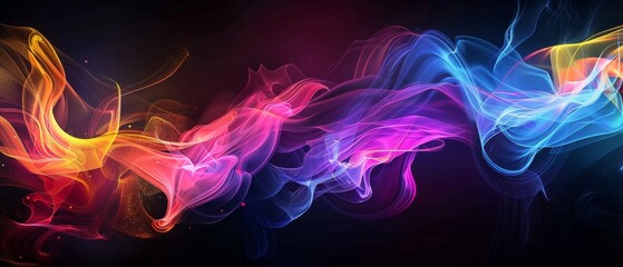 beautiful abstract colorful flowing waves ultrawide 21:9 wallpaper background perfect for oled displ