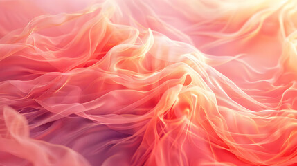 Pink and Orange Sheer Fabric Abstract Background