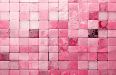 Pink Pastel Mosaic Tile Wall Background for Bathroom and Kitchen Decoration