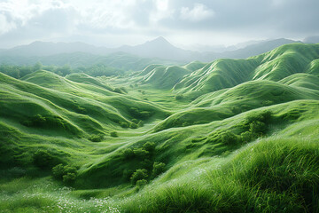 Wall Mural - Panoramic Grass Landscape Background