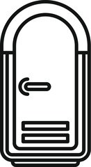 Poster - Public toilet bio toilet icon in outline style illustrating an outdoor bathroom for a restroom break