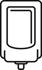 Sticker - Simple black line art of a touchless automatic sensor soap dispenser