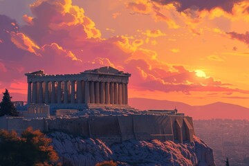 Wall Mural - Parthenon on the Acropolis architecture parthenon building.