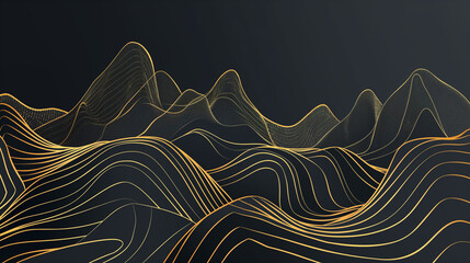 Wall Mural - A mountain range with a gold line running through it