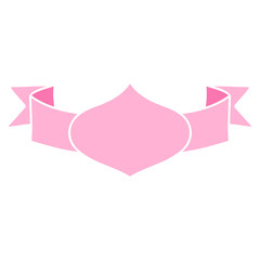 Sticker - pink ribbon banner icon illustration