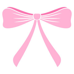 Sticker - pink ribbon bow vector illustration