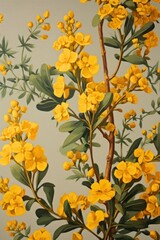 Canvas Print - Yellow flowers backgrounds painting pattern.