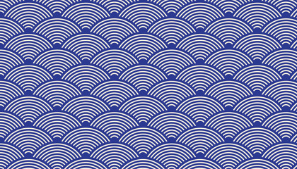 Wall Mural - Ocean wave pattern. Japanese traditional pattern concept. wallpaper art