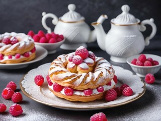 Poster - raspberry and meringue tartlets