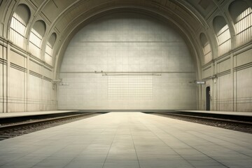 Poster - Train station subway tunnel transportation.