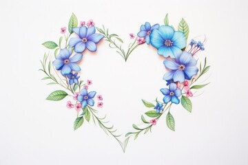 Sticker - Heart flower pattern plant.