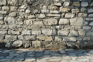 Sticker - Empty scene of stone wall architecture rubble rock.