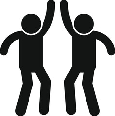 Sticker - Two people are giving high five, celebrating their success