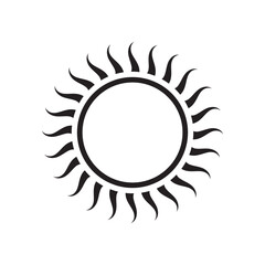 Wall Mural - Sun icon, sun symbol isolated on white.