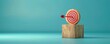 © worawut - Business goal setting, wooden block target,