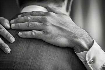 Closeup of a Hand Resting on Another Person's Shoulder