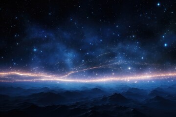 Wall Mural - Light line sky landscape astronomy.