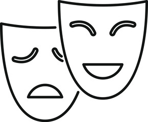 Wall Mural - Comedy and drama theatre acting masks representing performing arts, entertainment and theater industry