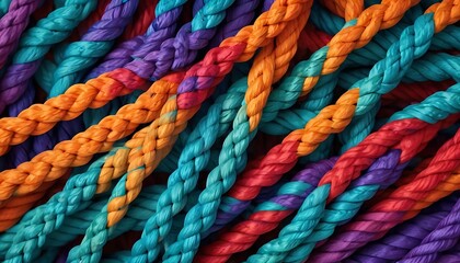 Team rope diverse strength connect partnership together teamwork unity communicate support. Strong diverse network rope team concept integrate braid color background cooperation empower power.