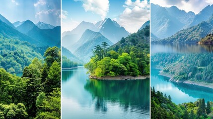 Poster - Mountain Lake Triptych.