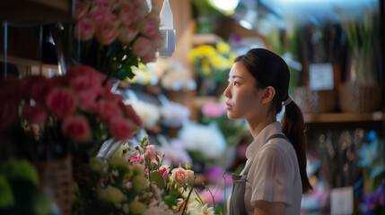 Poster - 花屋の店員