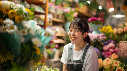 Poster - 花屋の店員